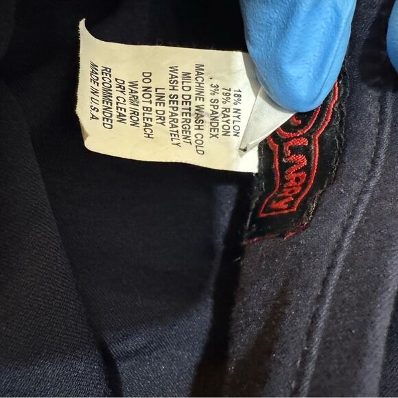 KRAZY LARRY pull on pant in navy blue Textured Ankle Pant Size 0 - Picture 8 of 9